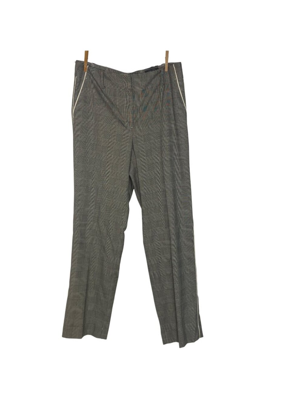 Talbots Southampton Straight Leg Dress Pants Sz 10 Houndstooth Racing Stripe